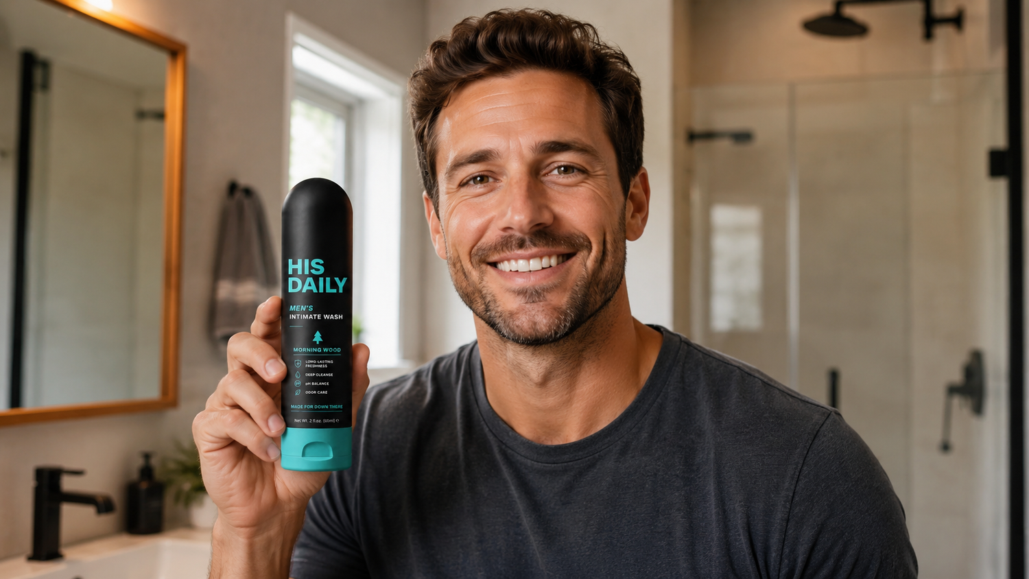 HIS DAILY Men's Intimate Wash bathroom hero image